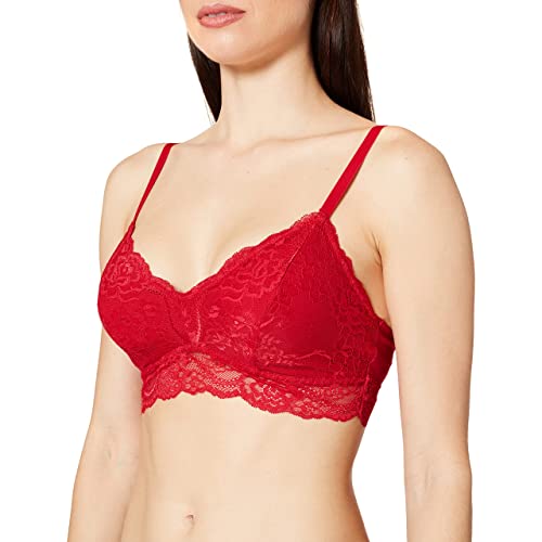 Iris & Lilly Bralette Encaje Mujer, Rojo, 40