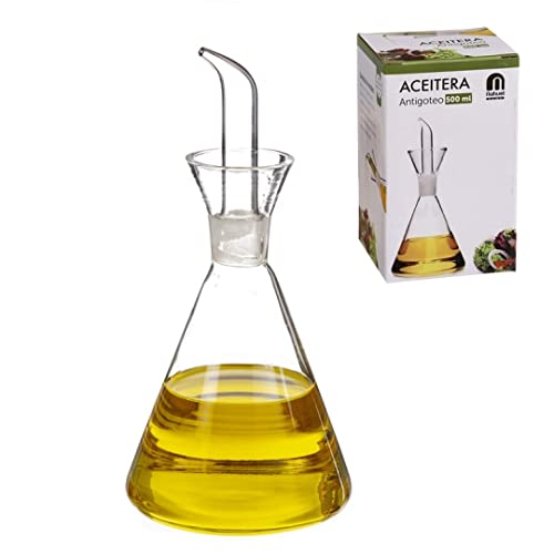 D'CASA dcasa-Aceitera antigoteo Cristal 500 CC en Caja, 500ml