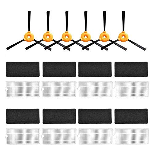 MAXDIRECT Pack de Cepillos Laterales, Filtros HEPA y Filtros Esponja para Aspiradora Robot Cecotec Conga Excellence 990 - Pack de 22 PCS.