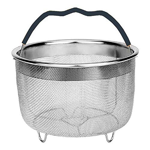 Cesta de vapor para accesorios de utensilios de cocina de olla instantánea 6QT, colador de cesta de vapor de acero inoxidable 304 con asa