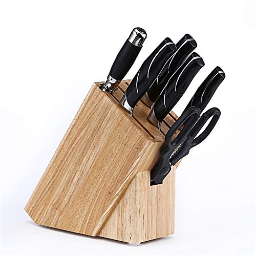 Bloque de cuchillos universal Madera de caucho sólido soporte de la cuchilla de madera Cuchillo de almacenamiento en rack de cuchillo de cocina Insertar Portacuchillas Utensilios de cocina Para cuchil