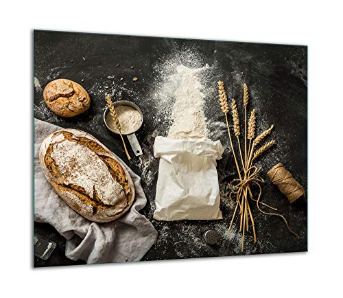 TMK - Placa protectora de vitrocerámica 60 x 52 cm 1 pieza cocina eléctrica universal para inducción protección contra salpicaduras tabla de cortar de vidrio templado como decoración, un pan