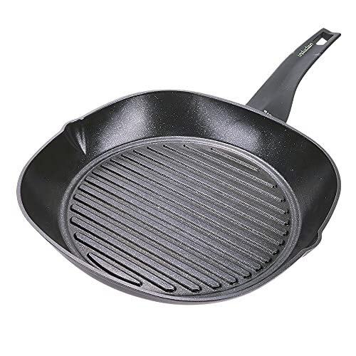 Moneta Nova parrilla, Aluminio, Negro, 28 cm, para todo tipo de cocinas incluida inducción