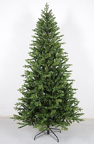 Giulia Grillo Árbol de Navidad Slim 210 cm frondoso, 1167 Ramas, Árbol de Navidad Delgado Deluxe Verde con Puntas Nevadas de Aspecto Real, PE/PVC, Verde y Blanco
