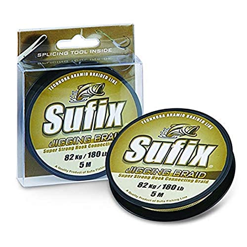 Sufix - Jigging Braid Natural 5, Color Verde,Marrã³n, Talla 180.00 Lbss