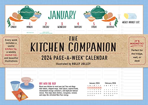 Kitchen Companion Page-A-Week Calendar 2024: It's Magnetic! Perfect for the Fridge, Wall or Desk