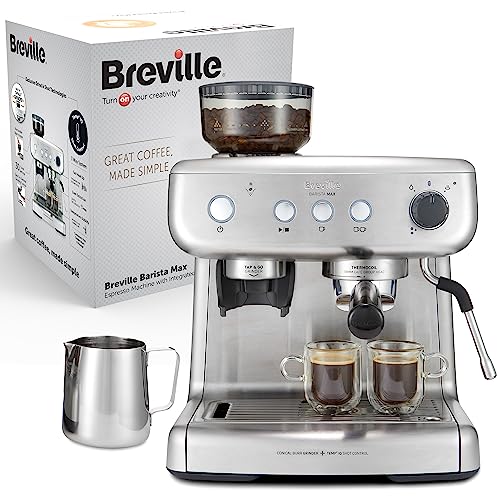 Breville Barista Max | Máquina de café expreso, totalmente automática | Con molinillo integrado y bomba italiana de 15 bares [VCF126X]