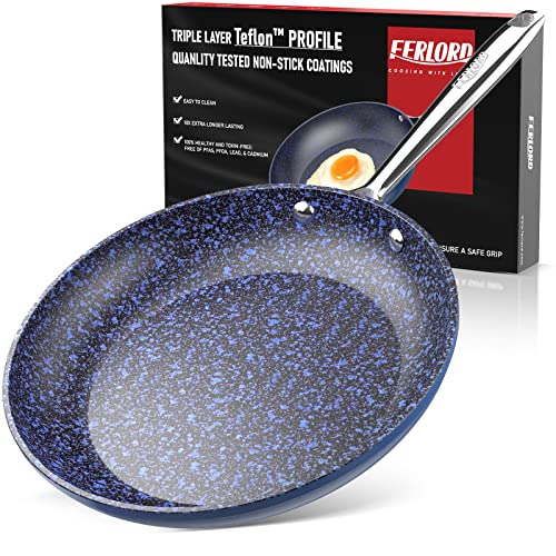 Sartén de inducción, FERLORD, sartén de 30 cm, revestida con mango de acero inoxidable, perfiles de teflón, antiadherente, 100% PFOA, apta para todo tipo de cocinas