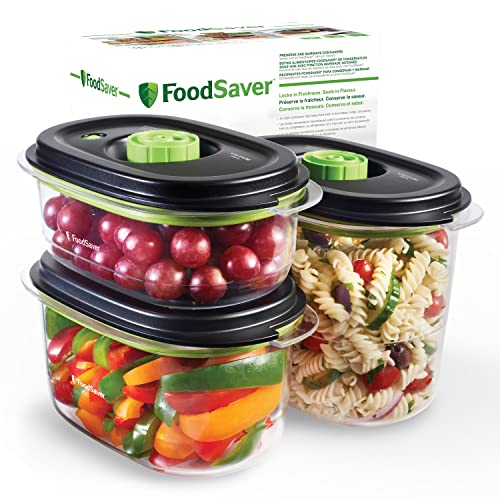 Recipiente para conservar y marinar al vacío FoodSaver | 700 ml, 1,2L y 1,8L | Hermético | Libre de BPA | A prueba de fugas | Apto lavavajillas | 3 Unidad (Paquete de 1)