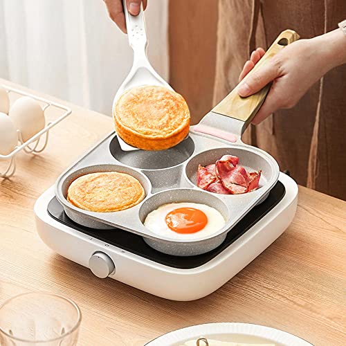 JINYISI Sartén para huevos, sartén para huevos, sartenes antiadherentes, sartén para huevos fritos, sartén para panqueques de 4 tazas, sartén para huevos sin óxido, sartén para huevos fácil de limpiar