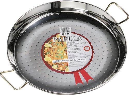 La Ideal - Paellera Valenciana Acero Inoxidable - Tamaño : 80 Cm