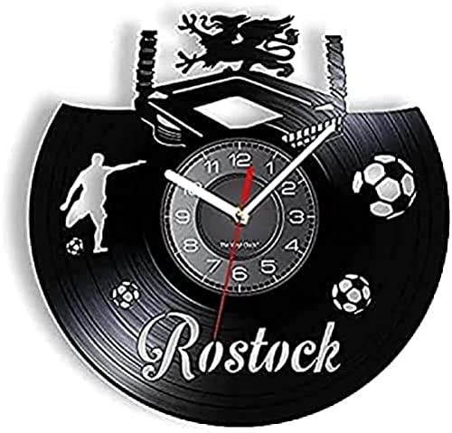 Reloj de pared que funciona con pilas, silencioso, sin tictac, Alemania, Rostock, reloj de pared, estadio real, jugador de fútbol, ​​reloj de pared decorativo, colgante, regalo decorativo, cocina, dor