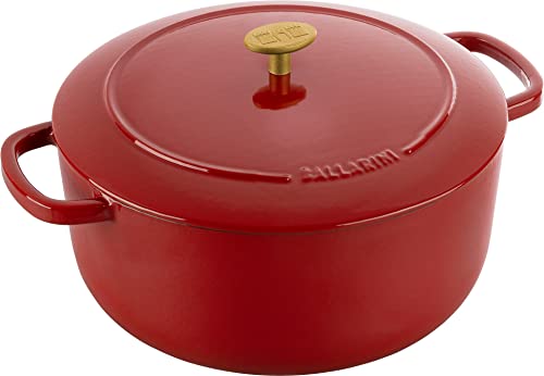 BALLARINI Bellamonte - Cacerola para asar, horno holandés, hierro fundido esmaltado, redonda, 28 cm, 7 L, color rojo