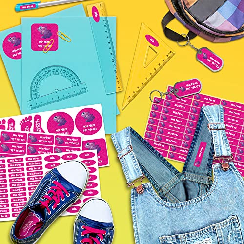 PACK ETIQUETA TEXTIL PARA ROPA PERSONALIZADAS CON TEXTO PARA MARCAR TODAS LAS PRENDAS Y OBJETOS LAPICES, CUADERNOS, LIBROS, LIBRETAS DE LOS NIÑOS PARA EL COLE O LA GUARDERÍA