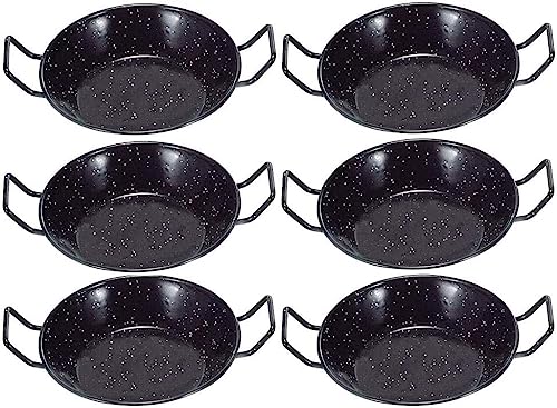 ( Pack 6 Sartenes ) / Paella 14cm honda / Sartén Honda Con Asas / Sartén de Cocina mini / Sartén Acero Inox Cocina